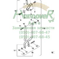 Стійка коротка в зборі з кронштейном та долотом AC496831, Kverneland, Квернеланд 