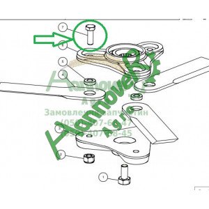Болт ножа підрізного (PMF-000369, M1-80125) M12*35 din 933 8.8, PMF-000369,Capello 