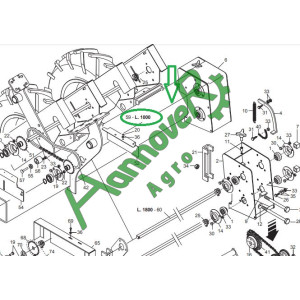 Вал привідний квадратний L=1000, G22230138, Gaspardo