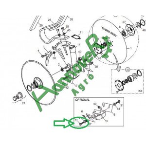 Болт M6X1X16 Din933 8.8 ZN (F01020419), F01020403, Gaspardo