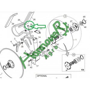 Болт M12*35 din 931, F01020512, Gaspardo
