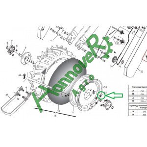 Гайка M*12 мілка різьба 1,5  F01250040, Gaspardo